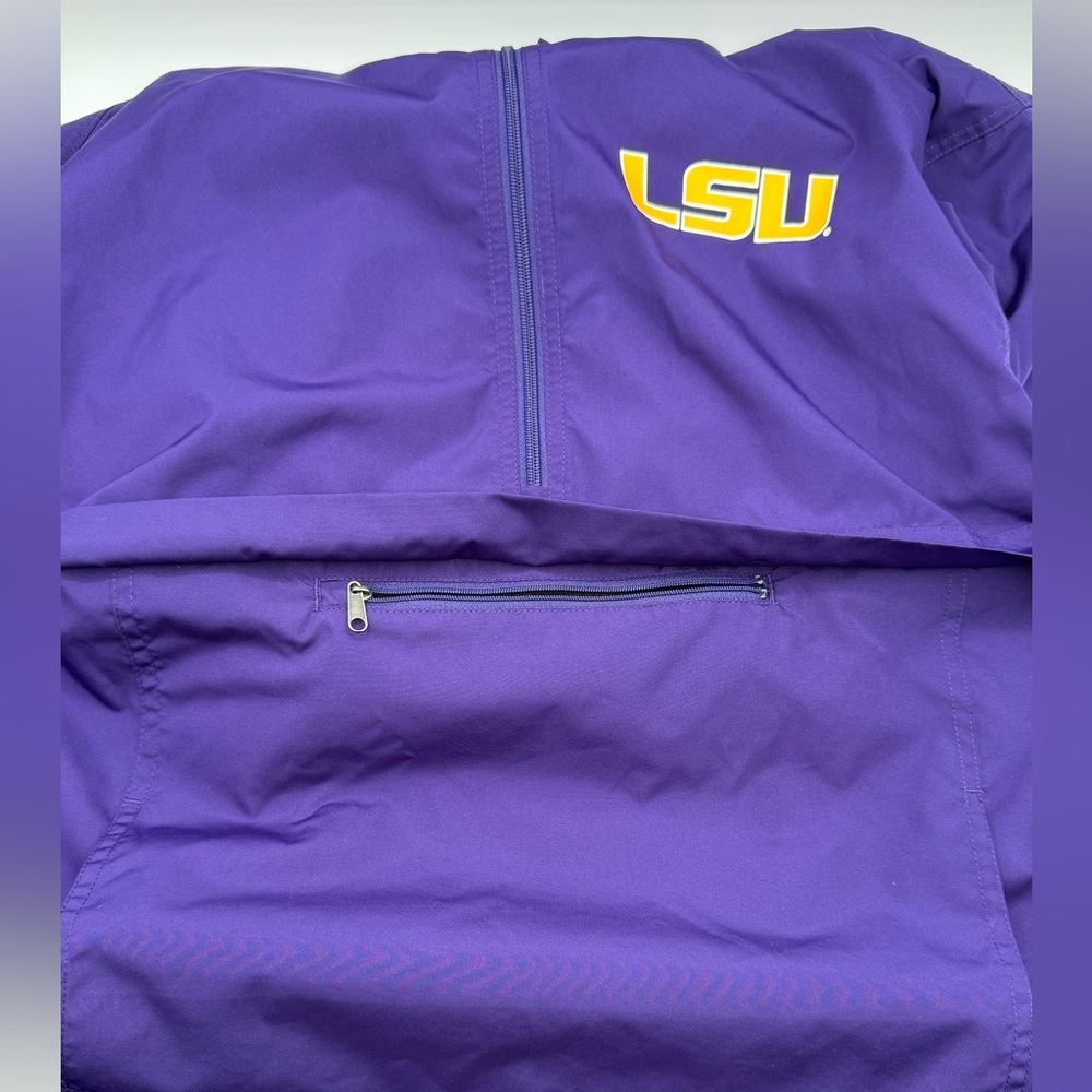 Champion LSU Windbreaker Men's Purple Hooded Half Zip Jacket Size S - Picture 5 of 7